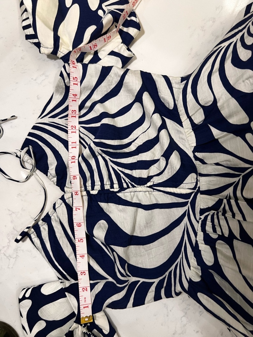 Lucy Paris Navy and White Tropical-Print Maxi Dress - Picture 10 of 12